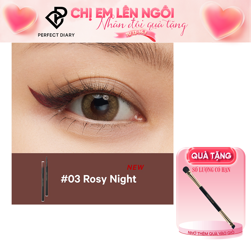 Bút Kẻ Mắt Perfect Diary Chống Thấm Nước Dễ Kẻ Đường Nét Siêu Mảnh 0.05G