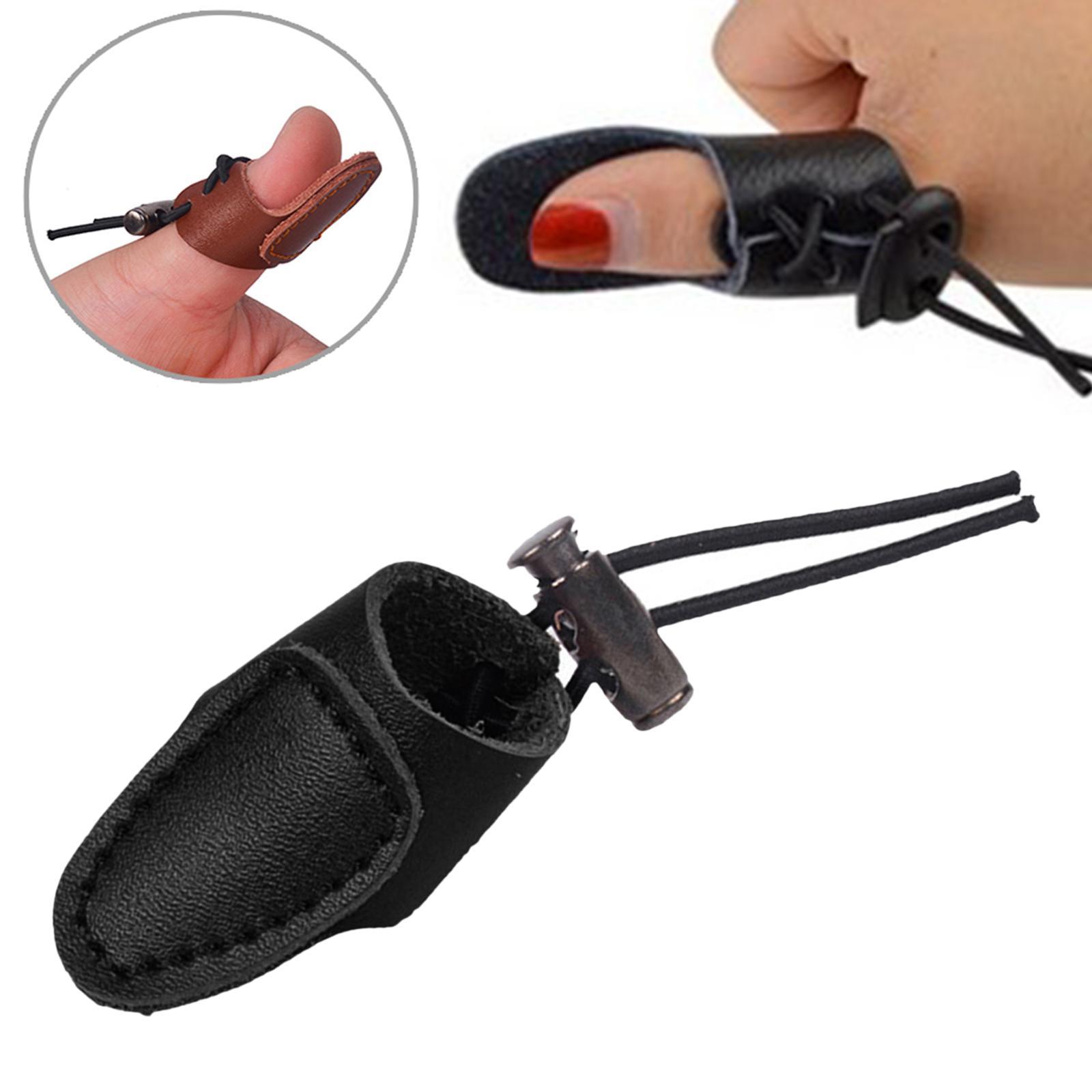 Archery Leather Finger Guard Longbow Recurve Bow Shooting Thumb Ring Protective Gear Outdoor Hunting Accessories