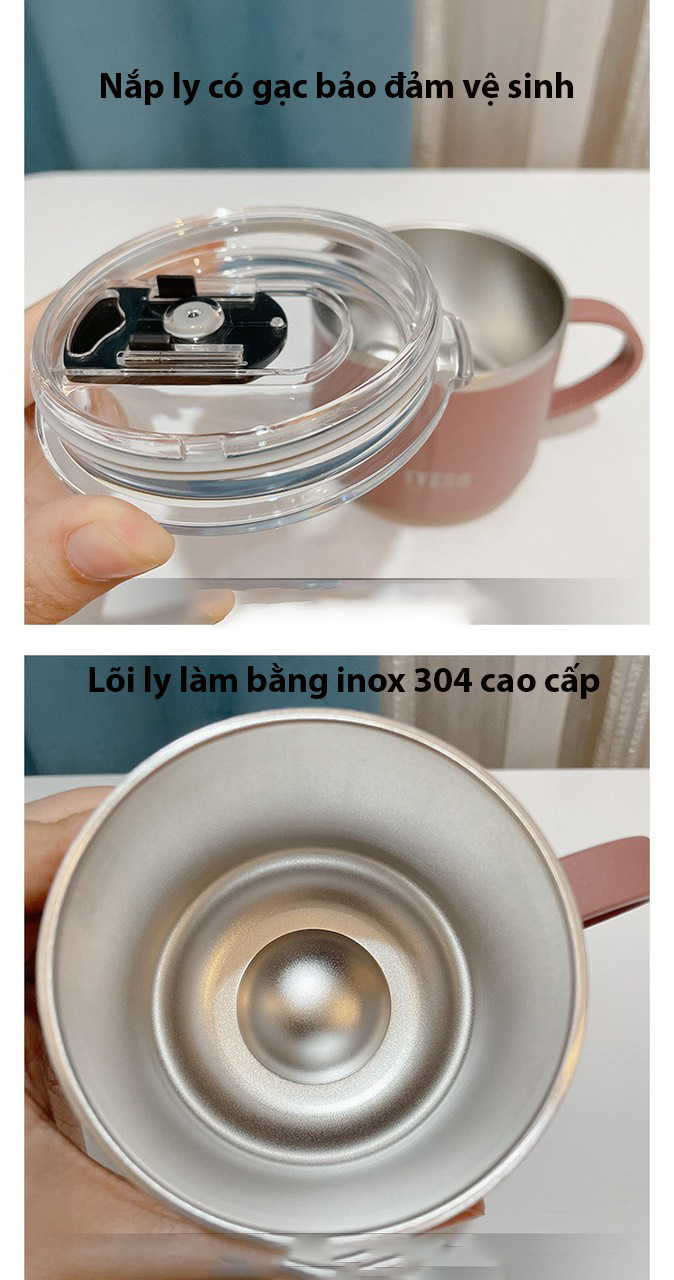 Ly giữ nhiệt coffee inox 304 Tyeso dung tích 330ML