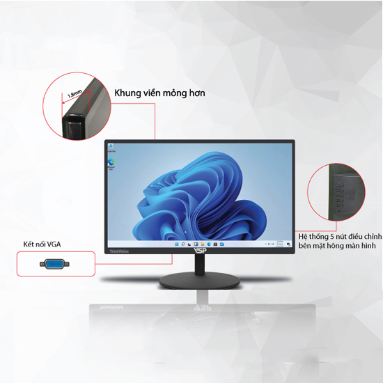 Màn hình LCD 19inch ThinkVision E1916H LED Monitor Full HD 60hz - Hàng Chính Hãng