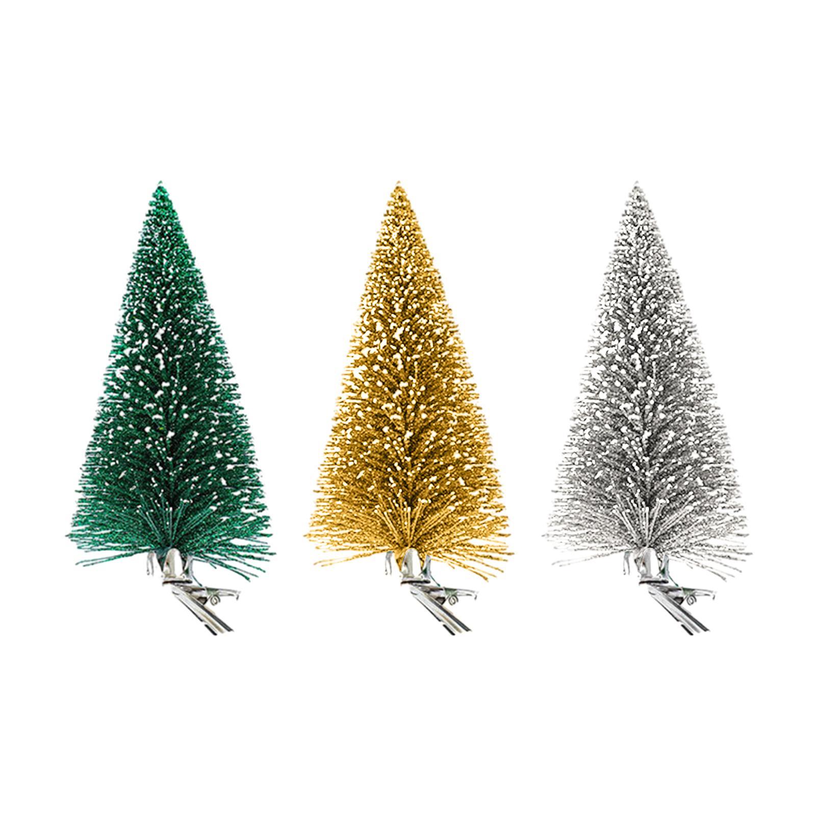 3x Artificial Christmas Tree with Clip Tabletop for Desk Shop Showcase Party