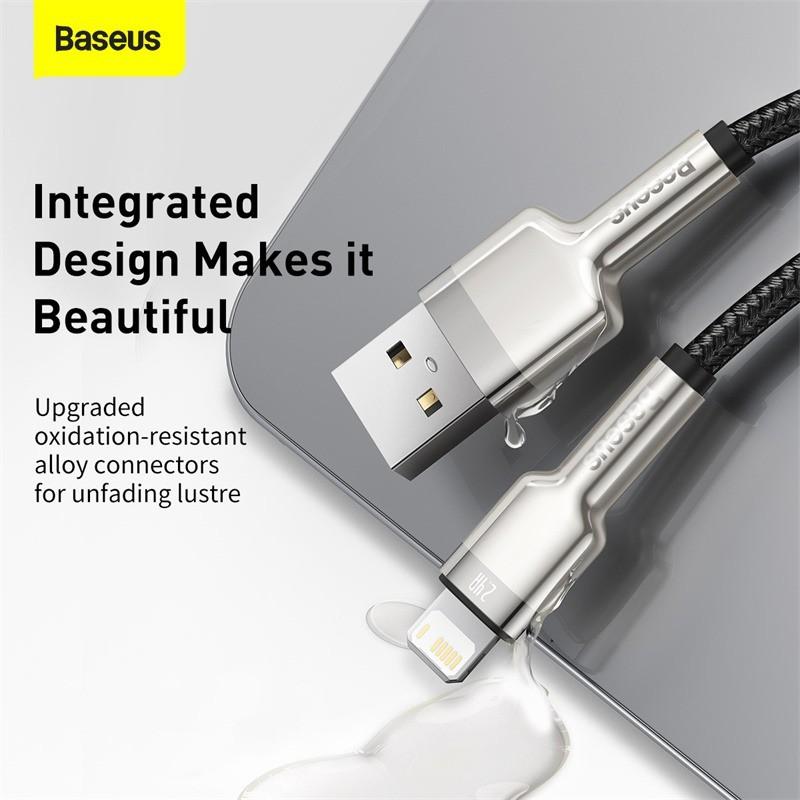 Cáp sạc nhanh, siêu bền Baseus Cafule Metal Series dùng cho iPhone/ iPad