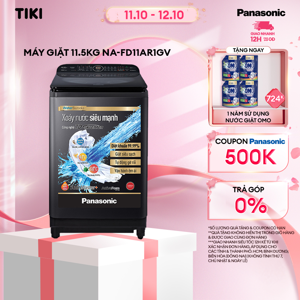 Máy Giặt Cửa Trên Panasonic 11.5 KG NA-FD11AR1GV - Hàng Chính Hãng