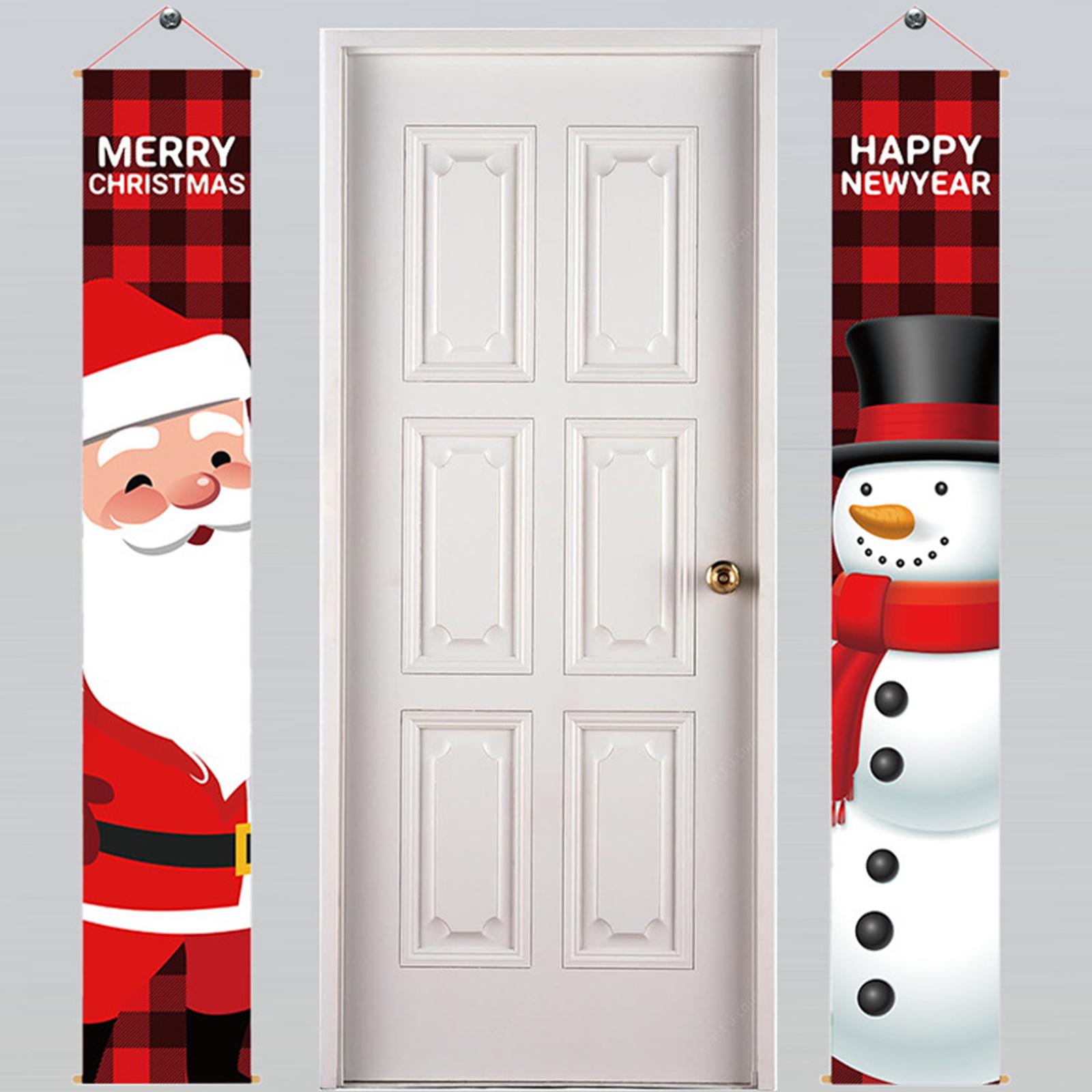 Christmas Porch Sign Merry Christmas Hanging Banner Welcome Christmas Front Door Banner Xmas Hanging Sign Decorations