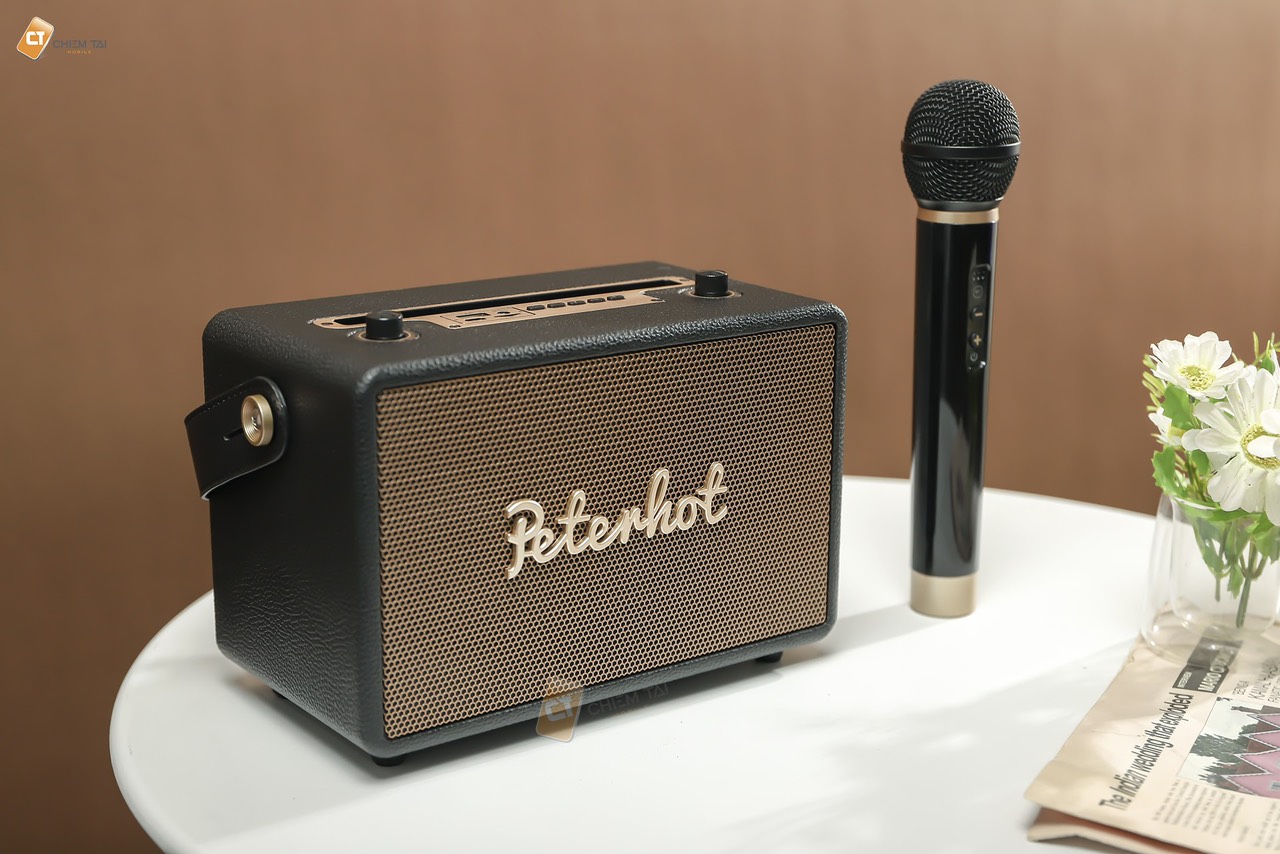 Loa karaoke Bluetooth PETERHOT A106W- kèm míc Hát Hàng Siêu Hot