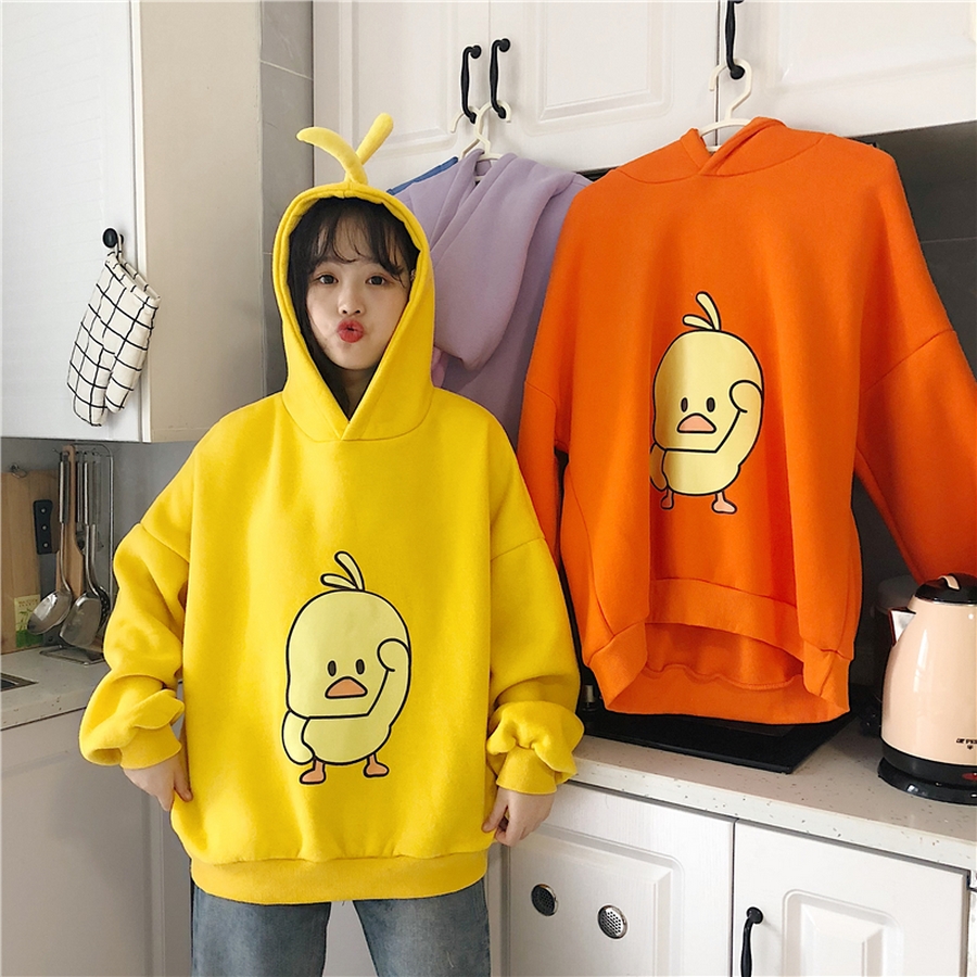 Áo Khoác Hoodie Vịt Gà Con Dễ Thương Trùm Đầu Hàn Quốc Mới 2019