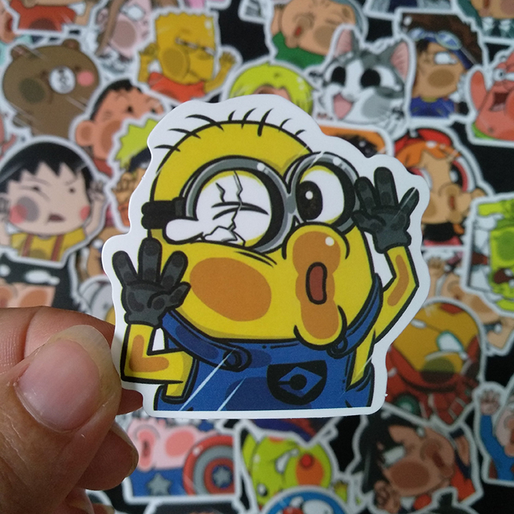 Bộ Sticker dán cao cấp chủ đề ÚP MẶT VÀO KÍNH - Dùng dán Xe, dán mũ bảo hiểm, dán Laptop...