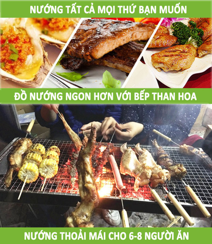 Bếp Nướng Than Hoa Ngoài Trời Chân Cao Tiện Dụng, An Toàn - Hàng nhập khẩu