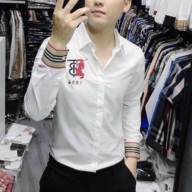 ÁO SƠ MI LỤA NAM IN THÊU LOGO GIẢN ĐƠN CỰC PHONG CÁCH SIÊU NGẦU SIÊU PHẨM