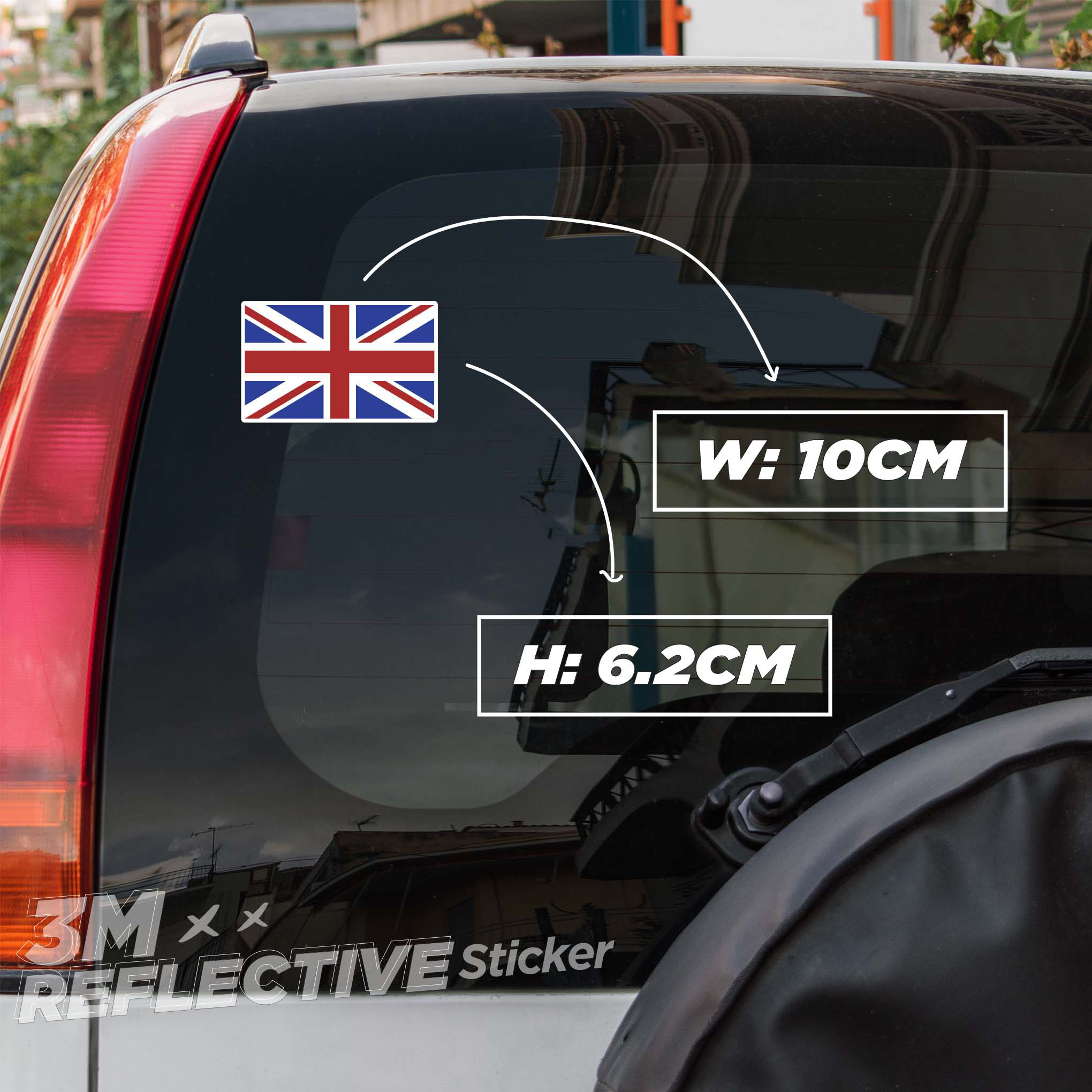 UK FLAG 3M - Reflective Sticker Die-cut Hình dán phản quang thương hiệu STICKER FACTORY