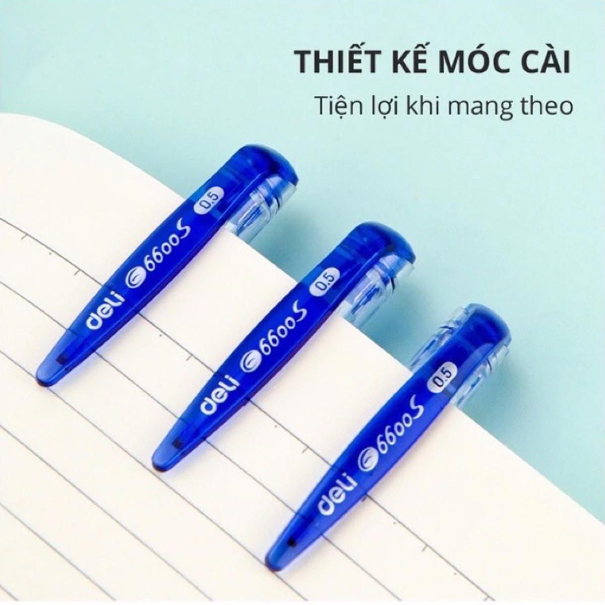 Hộp 12 Bút Gel 0.5 mm - Deli E6600S_XD - Mực Xanh