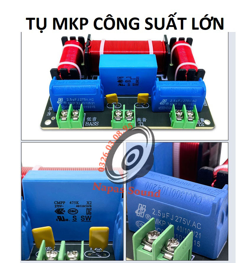 MẠCH PHÂN TẦN 3 LOA WEAH320 - LẮP 1 BASS 2 TRÉP KHÔNG CẦN HÀN DÂY (GIÁ 1 CÁI) - PHÂN TẦN BASS 25 30 40