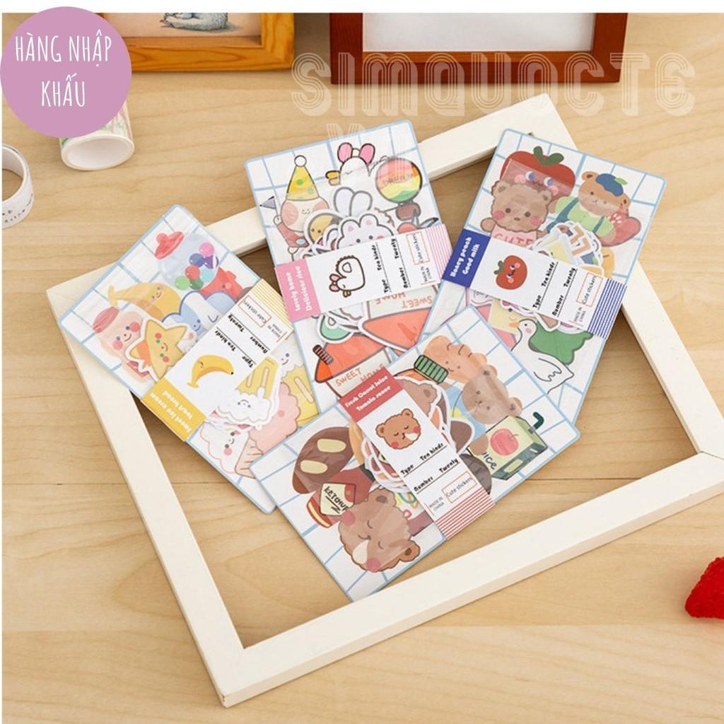 20 Sticker nhãn dán điện thoại sổ tay hình gấu kẹo dẻo phong cách hàn quốc dễ thương ST115