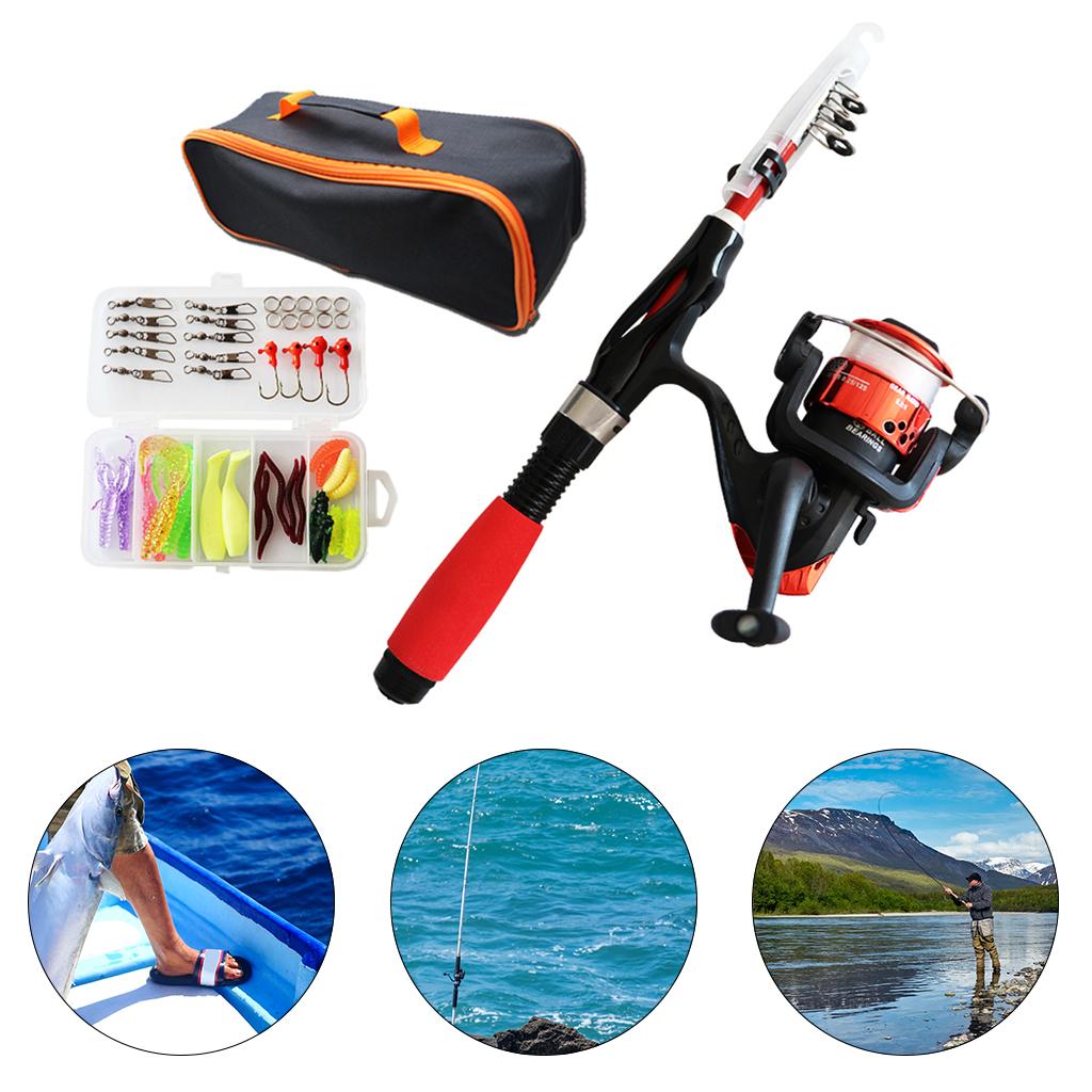 Telescopic Fishing Pole Reel Children Spinning Reel Youth Tackle Box
