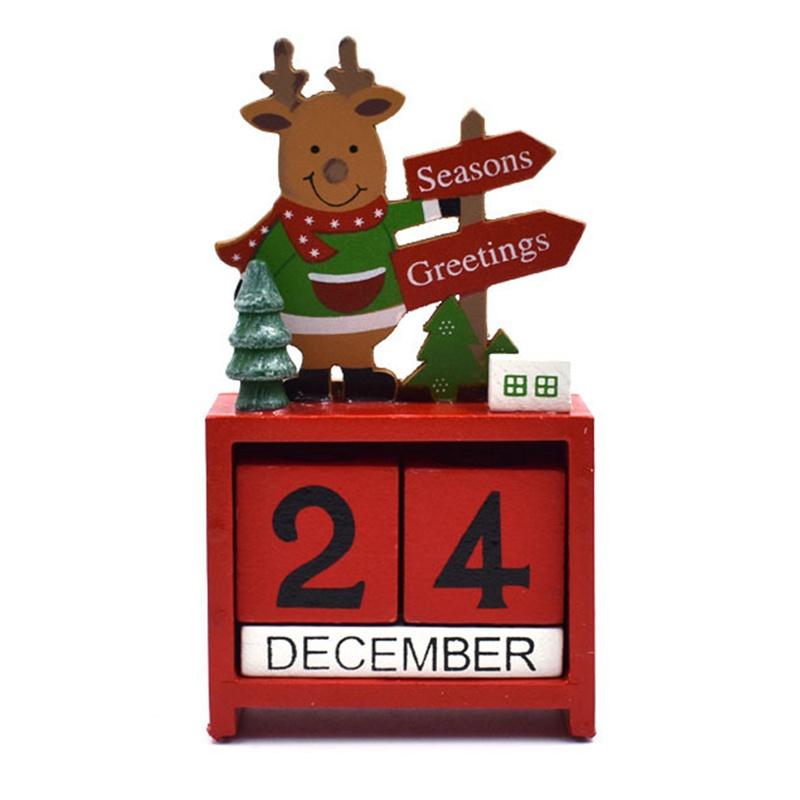 Lịch gỗ để bàn trang trí năm mới phong cách giáng sinh