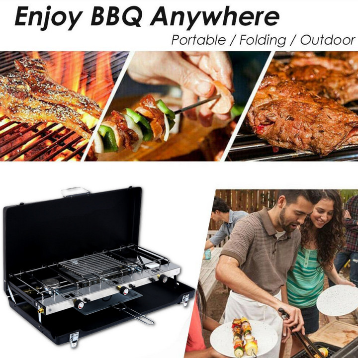 Bếp 3 Lò Dạng Xếp Dùng Ngoài Trời Cassette Party Cao Cấp - Home and Garden