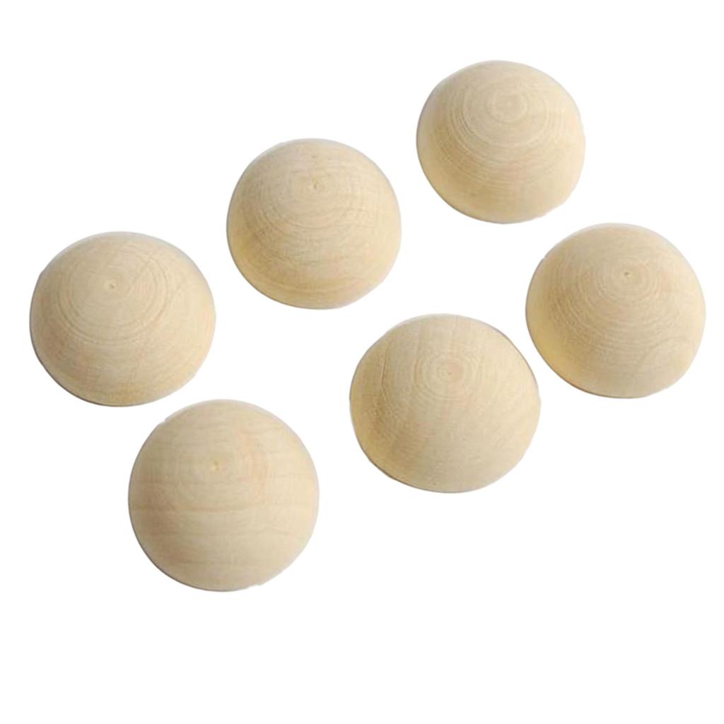 2x100Pcs Half Ball Natural Unfinished Wood for Jewelry Making DIY Craft 15mm