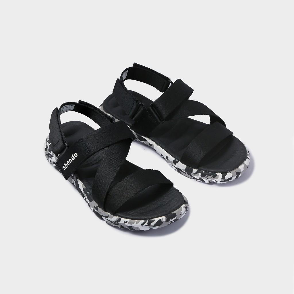 Giày Shondo Sandals nam nữ F6 sport camo đen full F6S501