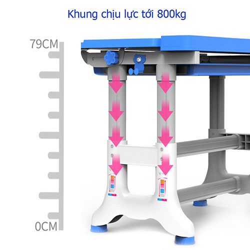 Bộ bàn ghế chống gù chống cận bàn học thông minh điều chỉnh độ cao, Bộ bàn học sinh mẫu chân voi chắc chắn