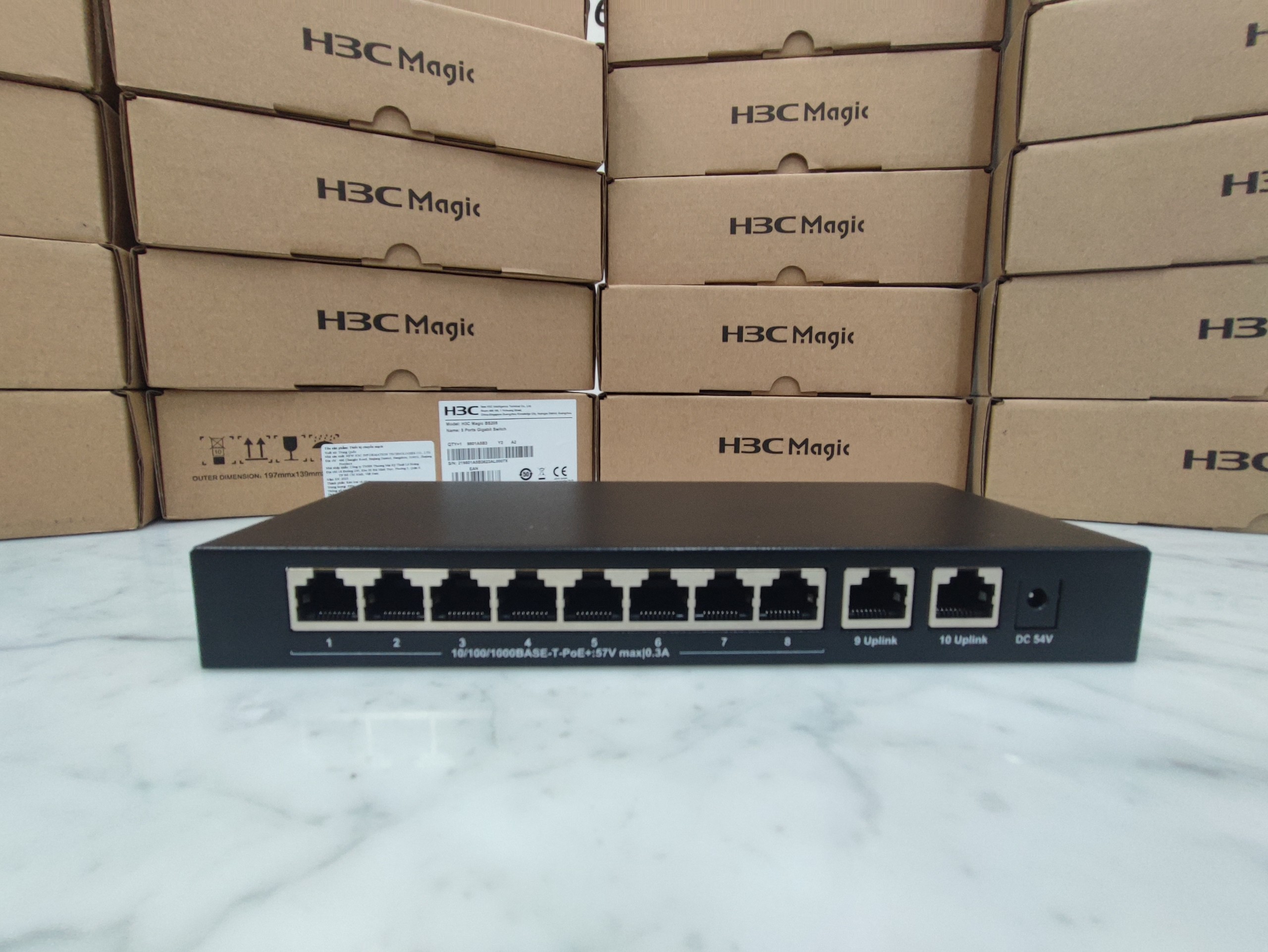 Bộ Chia Mạng Switch Để Bàn H3C BS210T-HP Hàng Chính Hãng 8 Cổng PoE/PoE+, 2 Cổng Uplink Gigabit