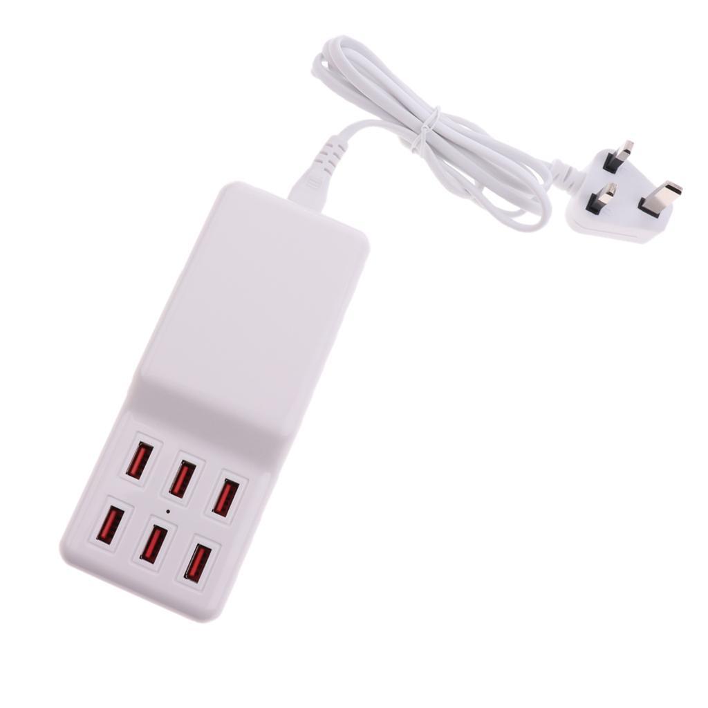 1x UK Plug High Speed 6 USB Ports USB Power Charge Adapter For Charging