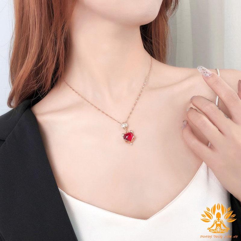 MẶT DÂY CHUYỀN HỒ LY ĐÁ TỰ NHIÊN ĐỦ MÀU BERYL TÌNH DUYÊN MAY MẮN TÀI LỘC TẶNG KÈM DÂY ĐEO, HỘP GẤM CAO CẤ
