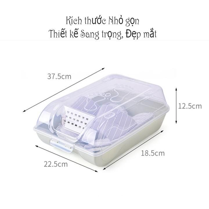 Hộp Đựng Giày Dép Nắp Nhựa Cứng Trong Suốt Có Nắp Đậy Thoáng Khí, Size lớn Chịu Lực 4kg