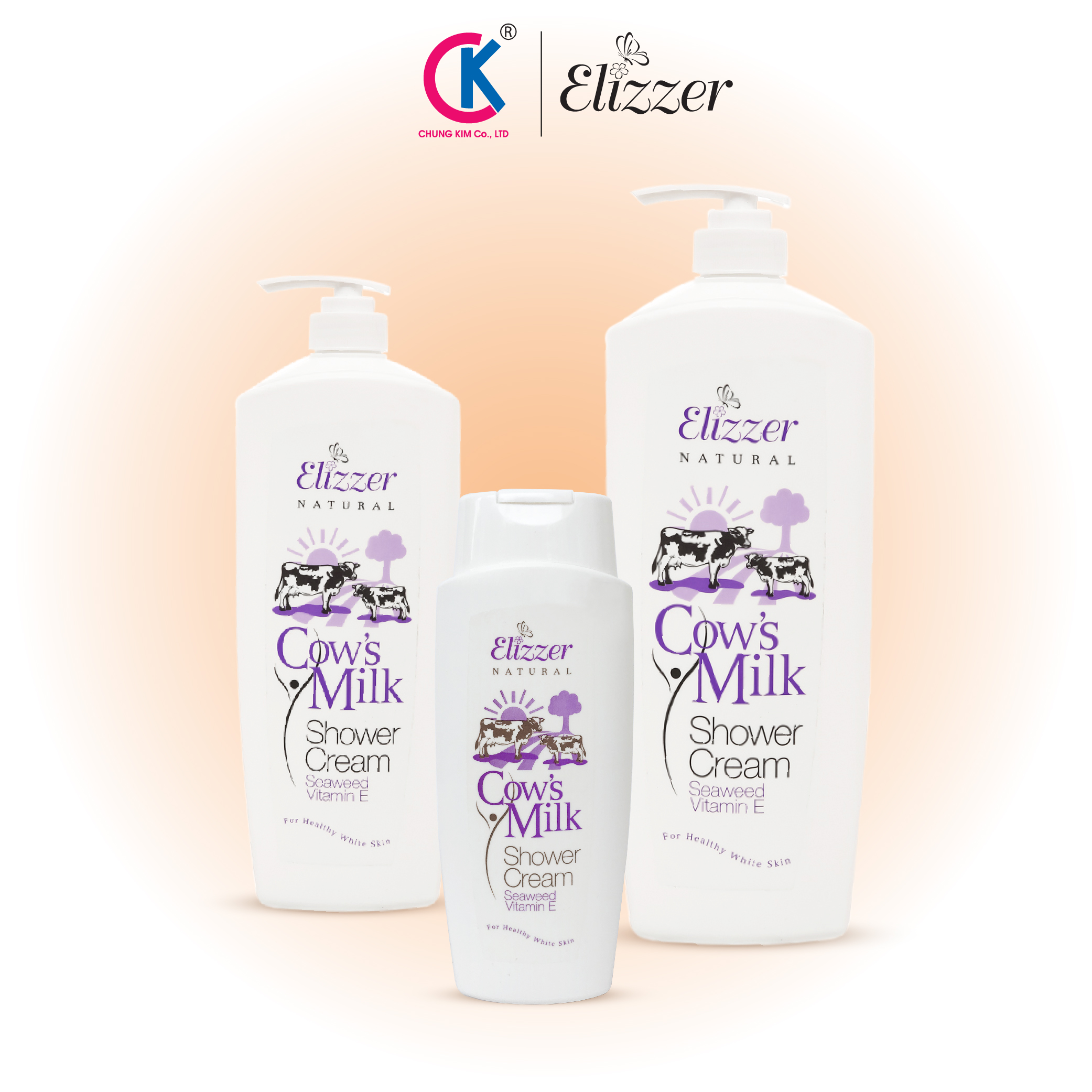 Sữa Tắm Dưỡng Trắng Da Elizzer Cow's Milk Chiết Xuất Sữa Bò 500ml