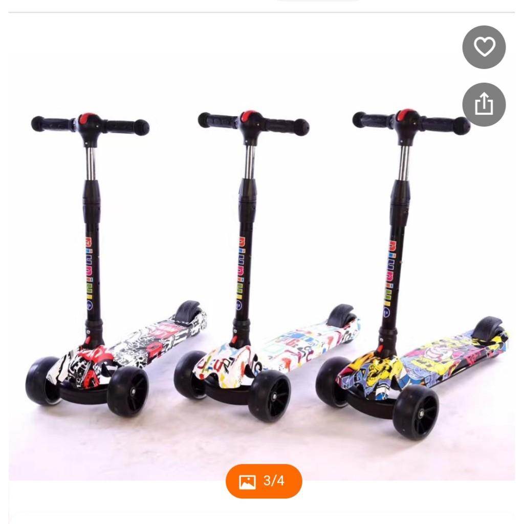 Xe trượt Scooter Graffiti cao cấp.xe trươt 3 bánh phát sáng