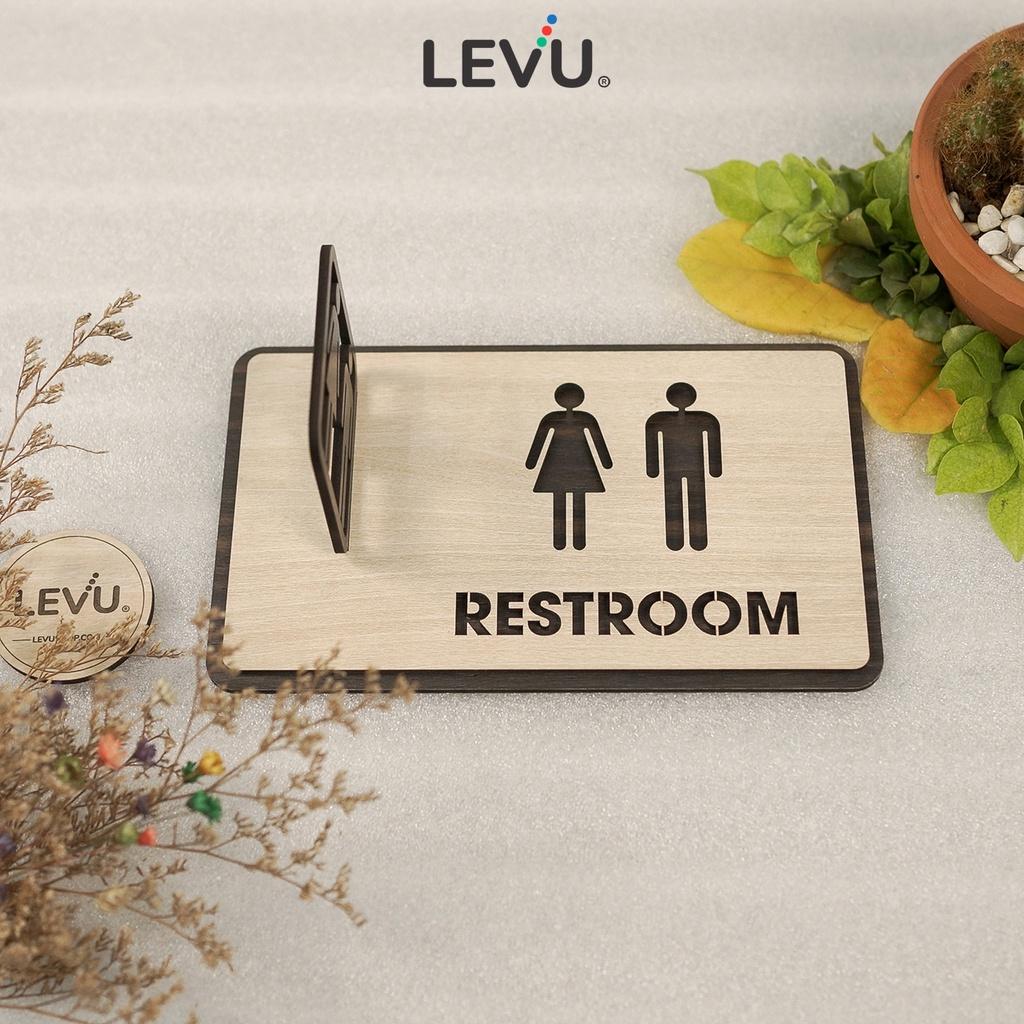 Bảng restroom 3D gắn tường thiết kế hiển thị đa chiều sáng tạo LEVU TL38