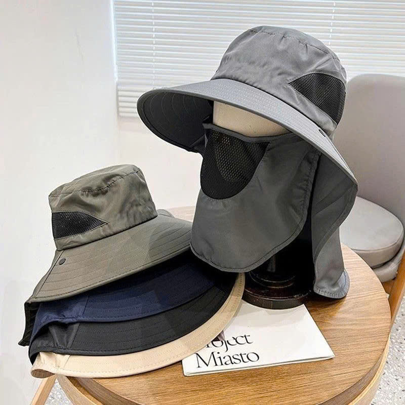 Mũ Tai Bèo Chống Nắng Ngư Phủ Vành Rộng Có Vạt Che Cổ Tháo Rời Vải Nylon Chống Thấm Nhanh Khô Nam Nữ - HÀNG CHÍNH HÃNG MINIIN
