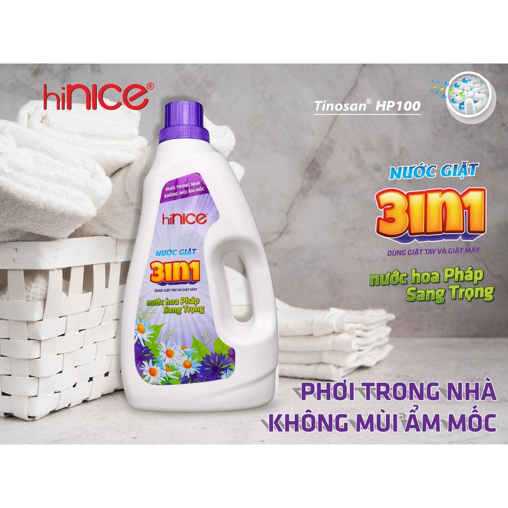 NƯỚC GIẶT hiNICE HƯƠNG NƯỚC HOA PHÁP KHÔNG MÙI ẨM MỐC 2.4KG