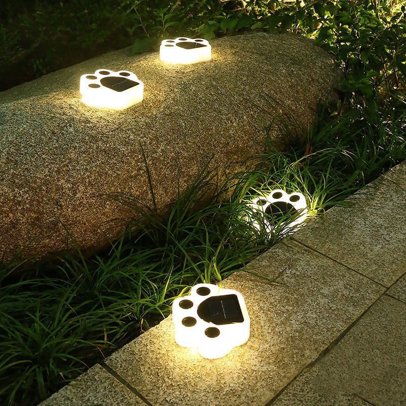 Combo 4 đèn LED năng lượng mặt trời Chân Gấu Trang Trí Sân Vườn BearFoot Solar Lamp - sử dụng 8h liên tục