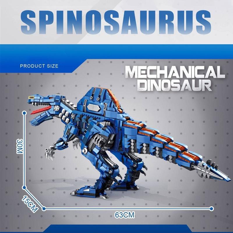 Đồ chơi Lắp ráp Khủng Long máy ăn thịt, Panlos 611013 Mechanic Spinosaurus, Xếp hình thông minh, Mô hình khủng long