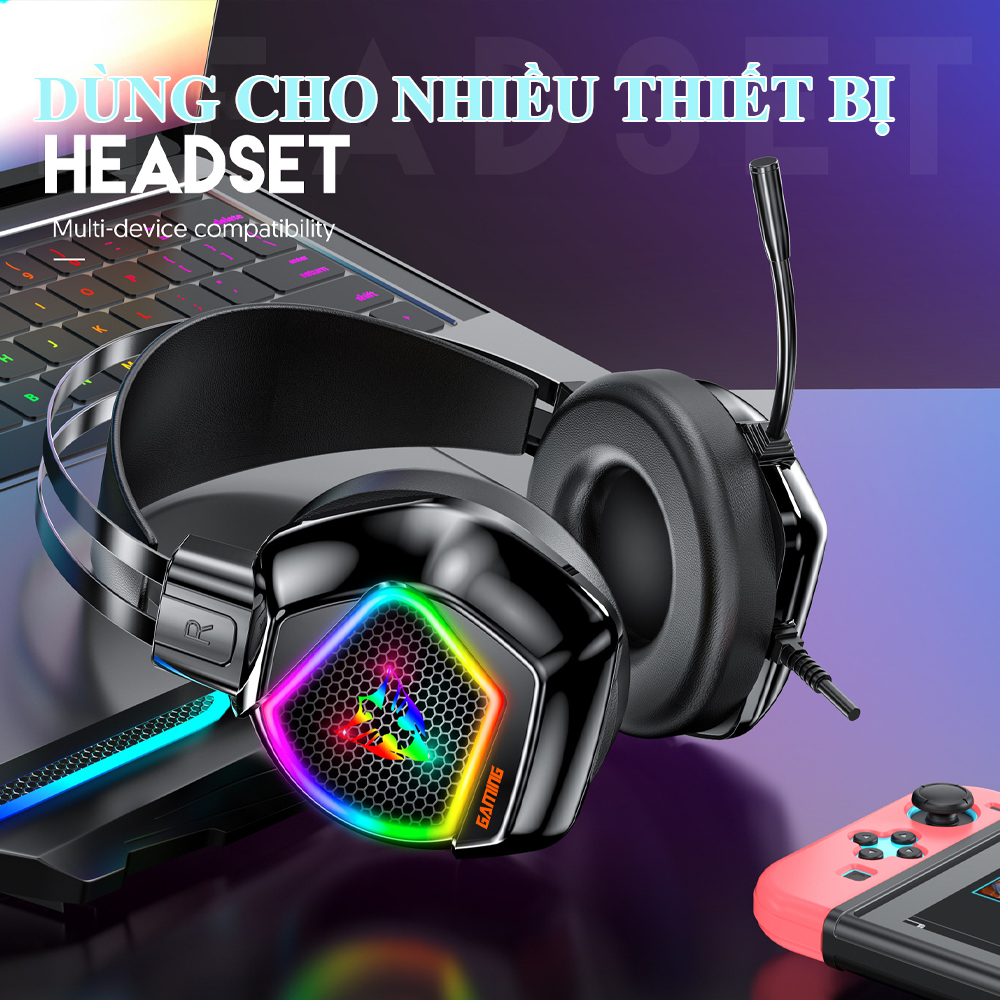 Tai Nghe Chụp Tai Gaming Có Dây POERMAX G601 Mic Chỉnh Đa Hướng- Hàng Chính Hãng