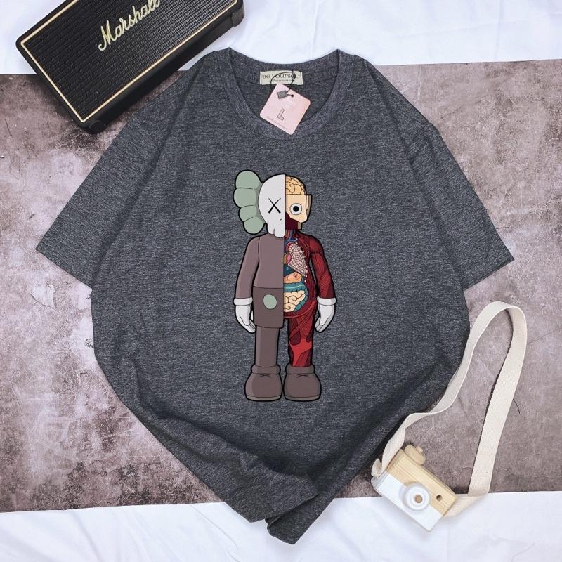 Áo Thun Tay Ngắn UNISEX in Decal KAWS - Hình chụp thật - Số đo ở cuối