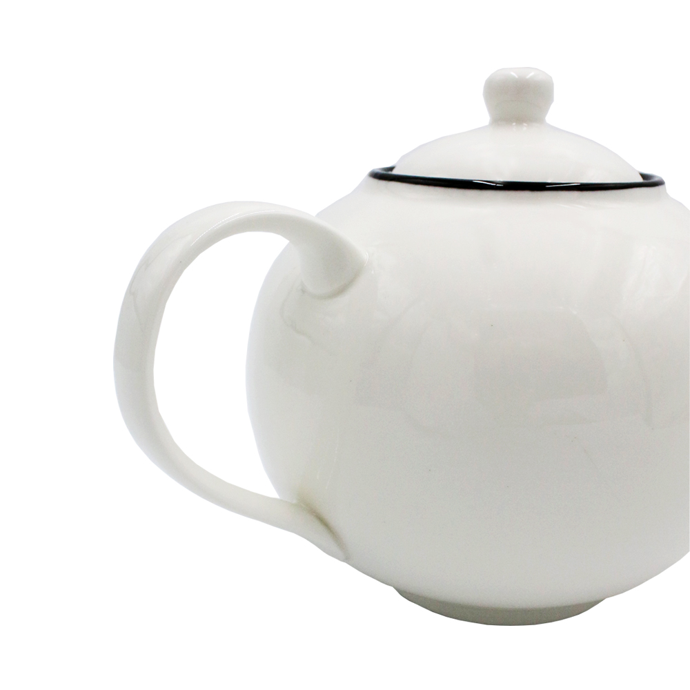 Bình trà | JYSK nID | sứ trắng bóng viền đen | 1.4L