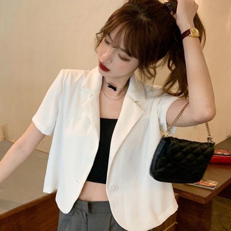 Áo khoác blazer ngắn tay thời trang Hàn Quốc dễ phối đồ cho nữ