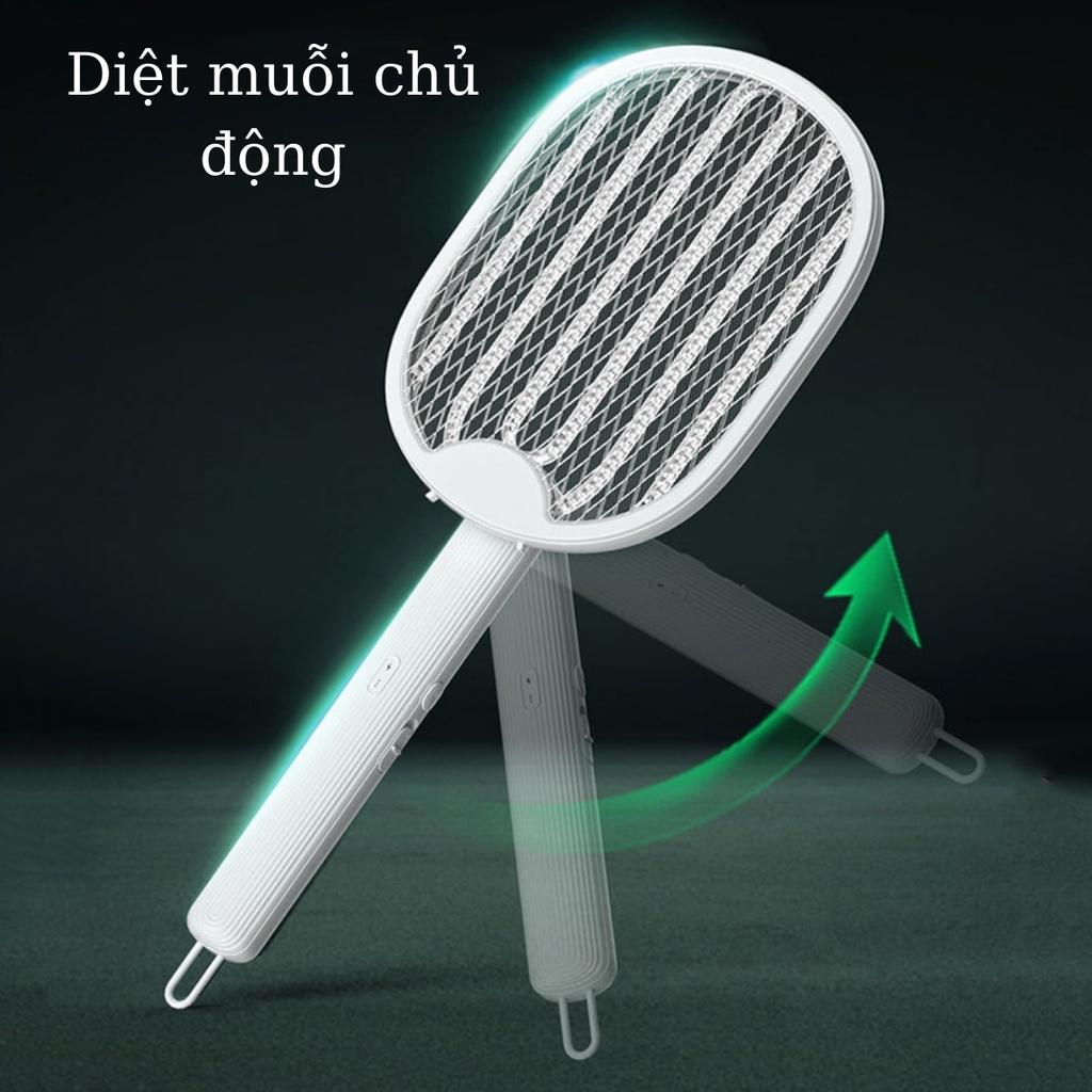Vợt muỗi tự động kiêm đèn bắt muỗi gấp gọn vợt muỗi thông minh tích điện treo tường