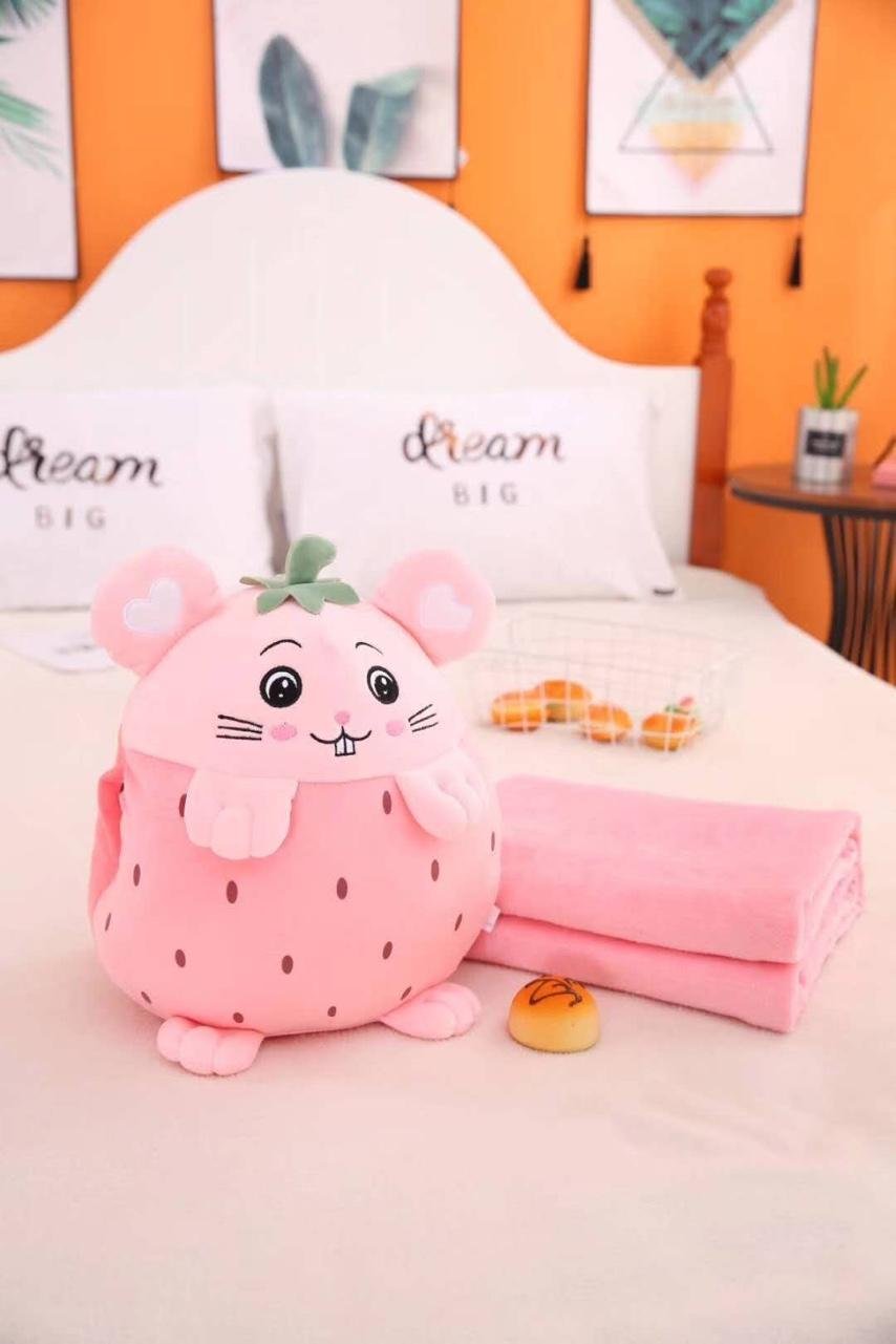 Bộ chăn gối văn phòng chuột Hamster, Heo xinh. Gấu bông đẹp