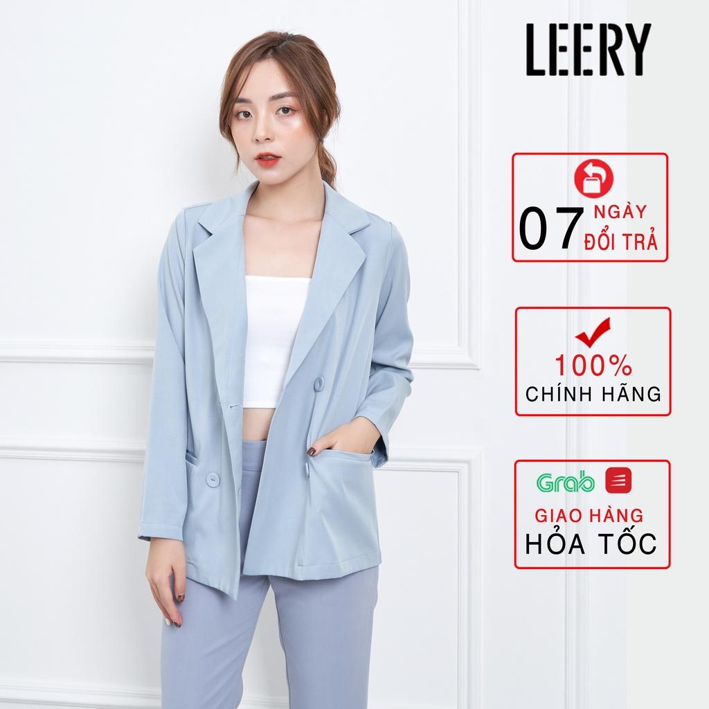 Áo vest nữ ,blazer 1 lớp, áo khoác ngoài màu xanh hàng thiết kế cao cấp VEST-02