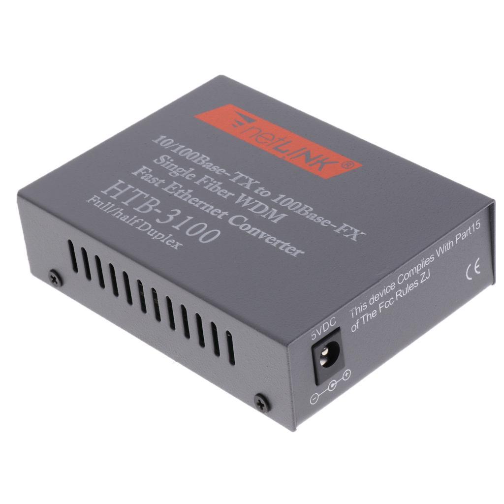 10/100M Singlemode 25KM Simplex SC Fiber Optic to  Ethernet Converter EU