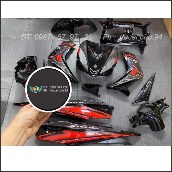 Tem rời exciter 135 Spark đen đỏ bạc