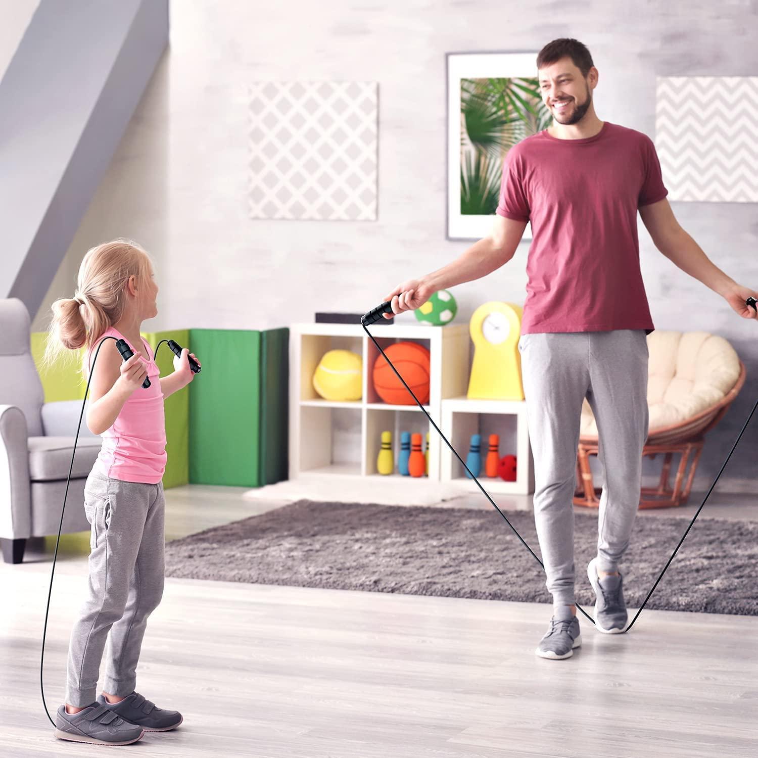 Dây nhảy, dây cáp nhảy tốc độ nhanh không có rối với vòng bi cho phụ nữ, nam và trẻ em Color: Black