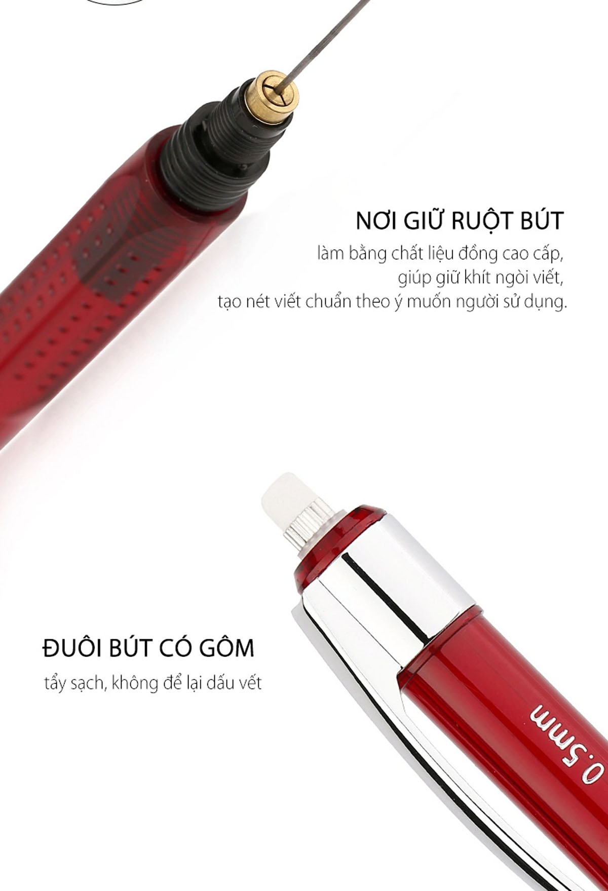 Combo bút chì bấm STABILO 3135N 0.5mm (MP3135) - Bộ 1 bút chì + Tuýp 24 ruột + Gôm tẩy ER193 (MP3135-CA)