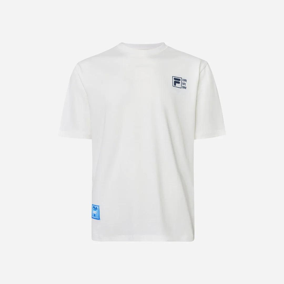 Áo thun tay ngắn thời trang unisex Fila Carnevale Di Fila Loose Fit - FW2RSF1022X-WHI