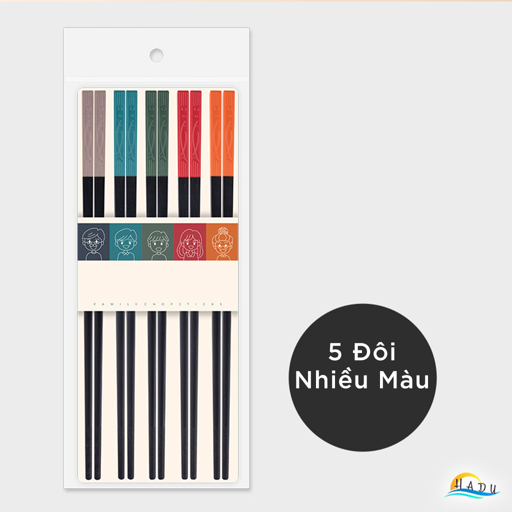 Đũa Ăn Cơm Cao Cấp Chống Mốc Kiểu Nhật Bản Đẹp Hình Song Ngư Nhiều Màu Sợi Thủy Tinh Chịu Nhiệt HADU