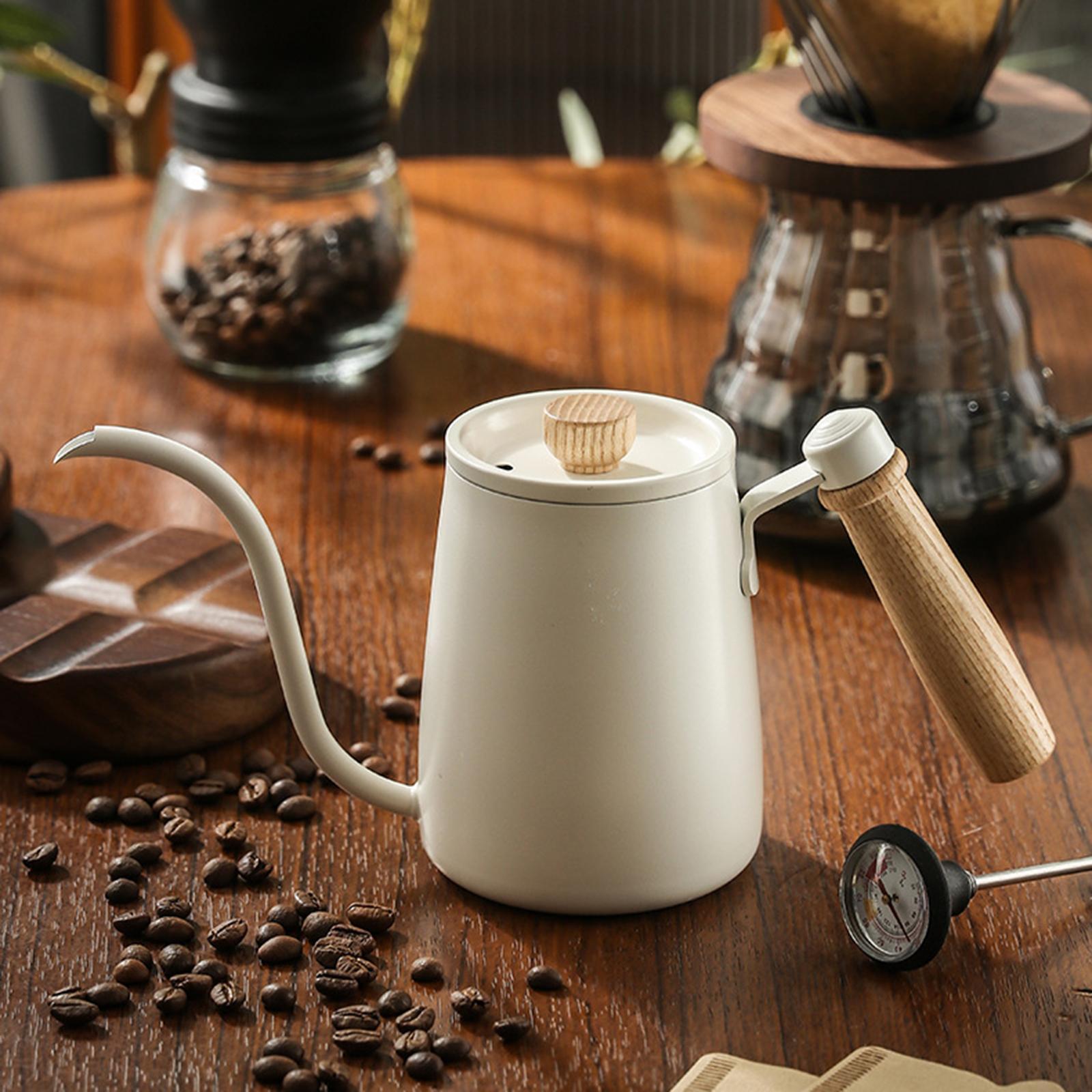 Stainless Steel Pour Over Coffee Kettle with Wood Handle Comfortable Grip