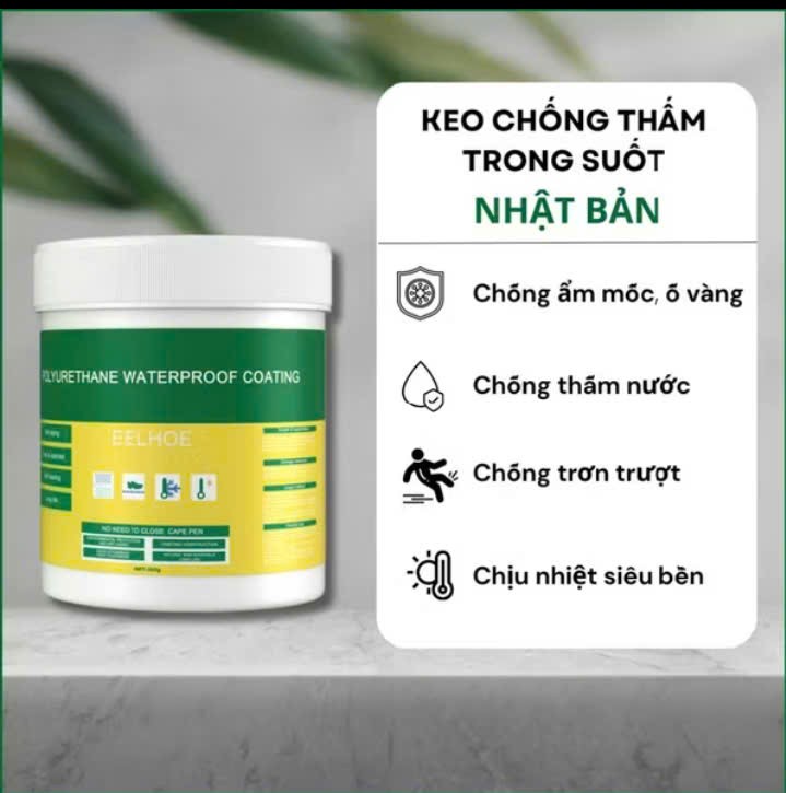 Hủ Keo quét chống thấm 500g trong suốt quét mọi bề mặt