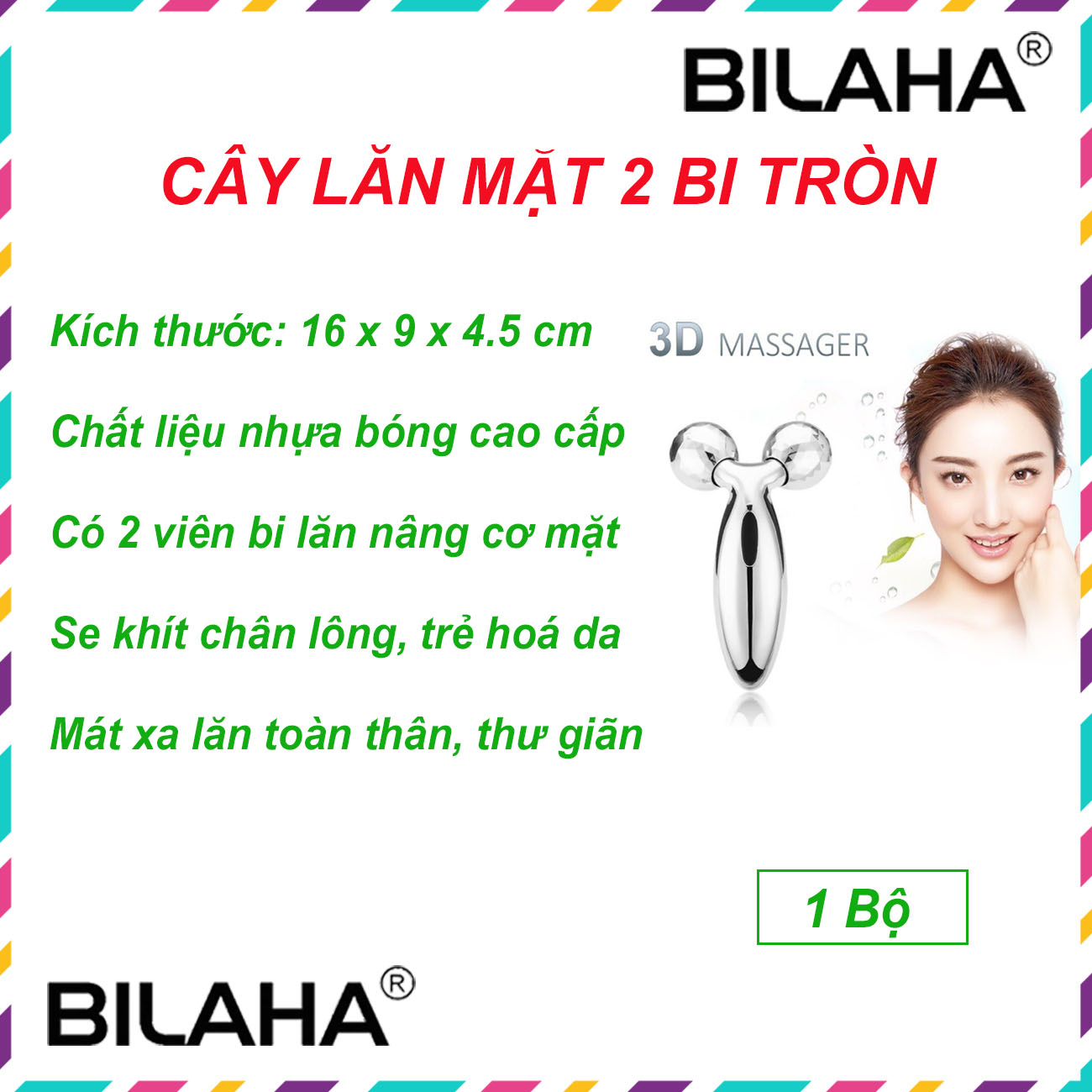 Cây Lăn Mặt Nâng Cơ 3D, Nâng Cơ Body, Thon Gọn Cơ Thể, Massage Mặt Thư Giãn (Hàng Có Sẵn) (Hàng Chính Hãng)